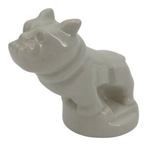 VTG White Ceramic Mack Truck Bulldog Dog 2.6in Statue Figurine Trucking Mascot